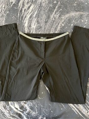 INC International Concepts Black Stretch Y2K Pants Trousers Rhinestone Mobwife 6